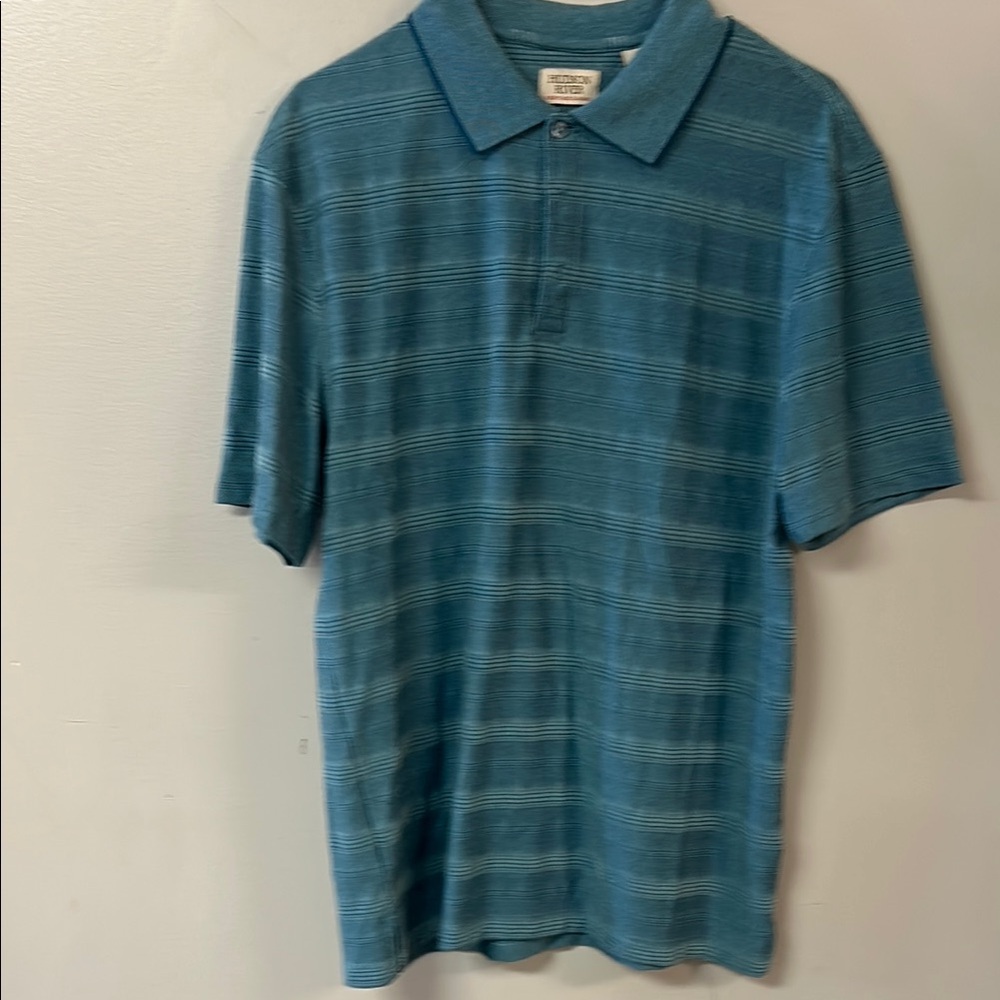 Hudson River Blue Polo Shirt with Classic Collar